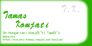 tamas komjati business card